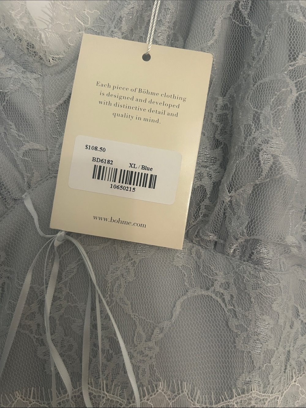 bohme Light Gray Lace Tiered Maxi Dress - Picture 2 of 3